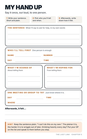 My Hand Up worksheet