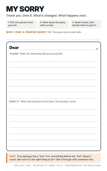 My Sorry worksheet