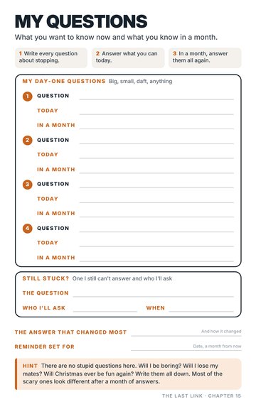 My Questions worksheet